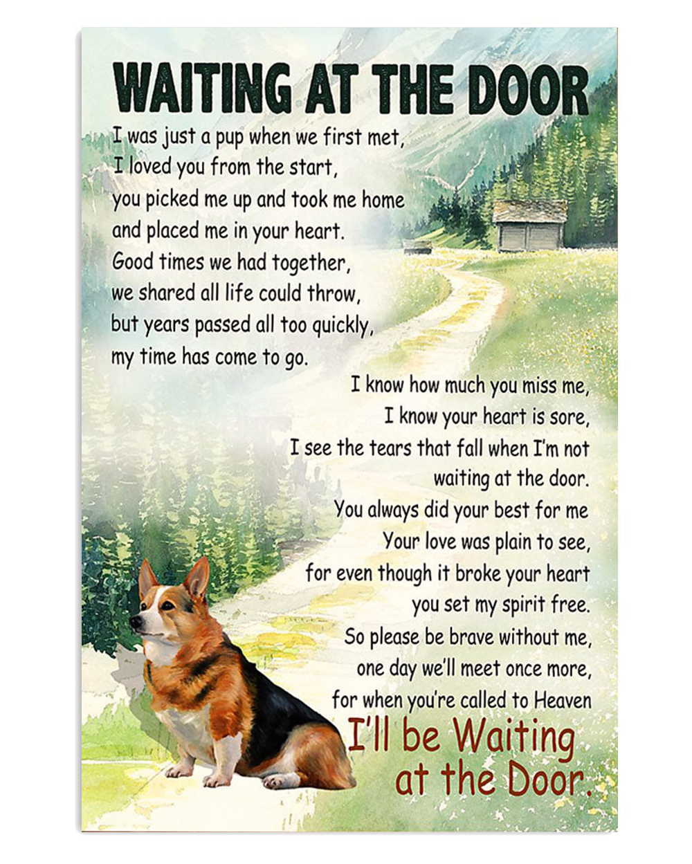 Cute Pembroke Welsh Corgi Prints Memorial Dog Corgi Lover Poster, Corgi Vintage Wall Art