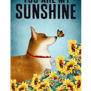Cute Pembroke Welsh Corgi Prints Pembroke My Sunshine Corgi Lover Poster, Corgi Vintage Wall Art