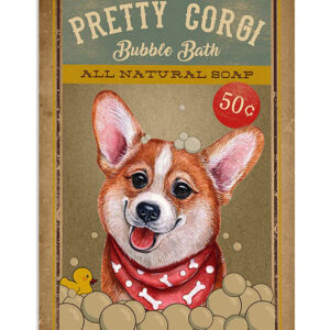 Cute Pembroke Welsh Corgi Prints Pretty Corgi Corgi Lover Poster, Corgi Vintage Wall Art
