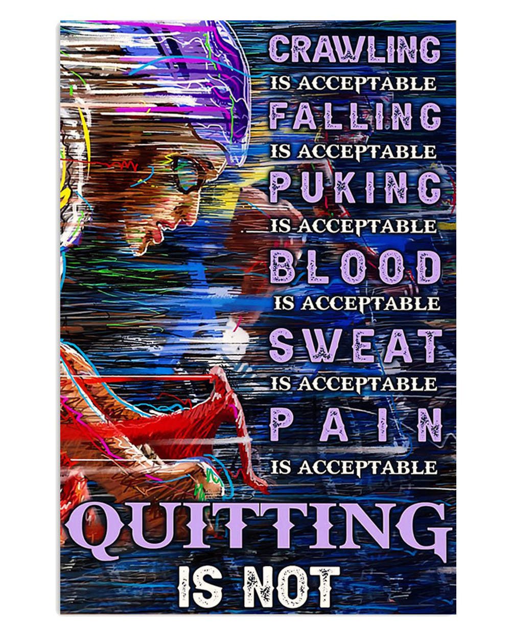 Cycling Mountain Biking Blood Sweat Pain Poster, Biking Vintage Poster, Cycling Lovers Gift