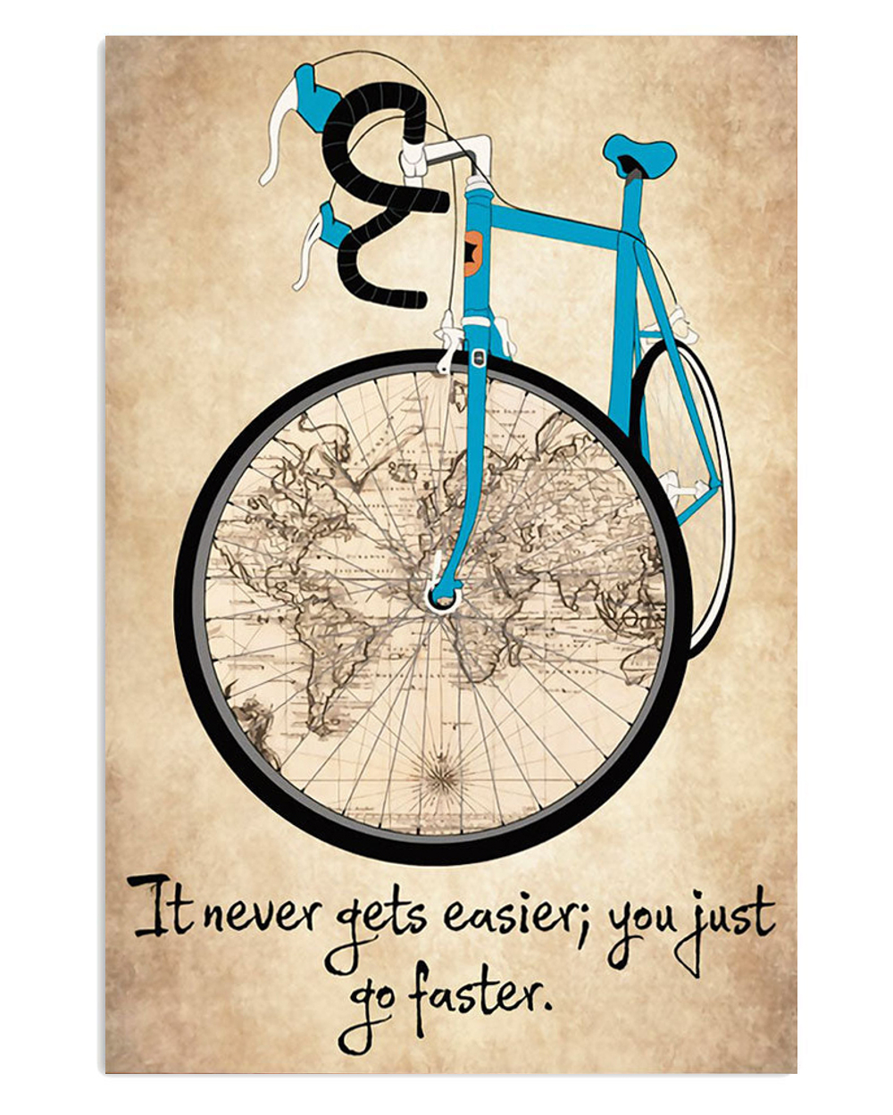 Cycling Mountain Biking Cycling World Poster, Biking Vintage Poster, Cycling Lovers Gift