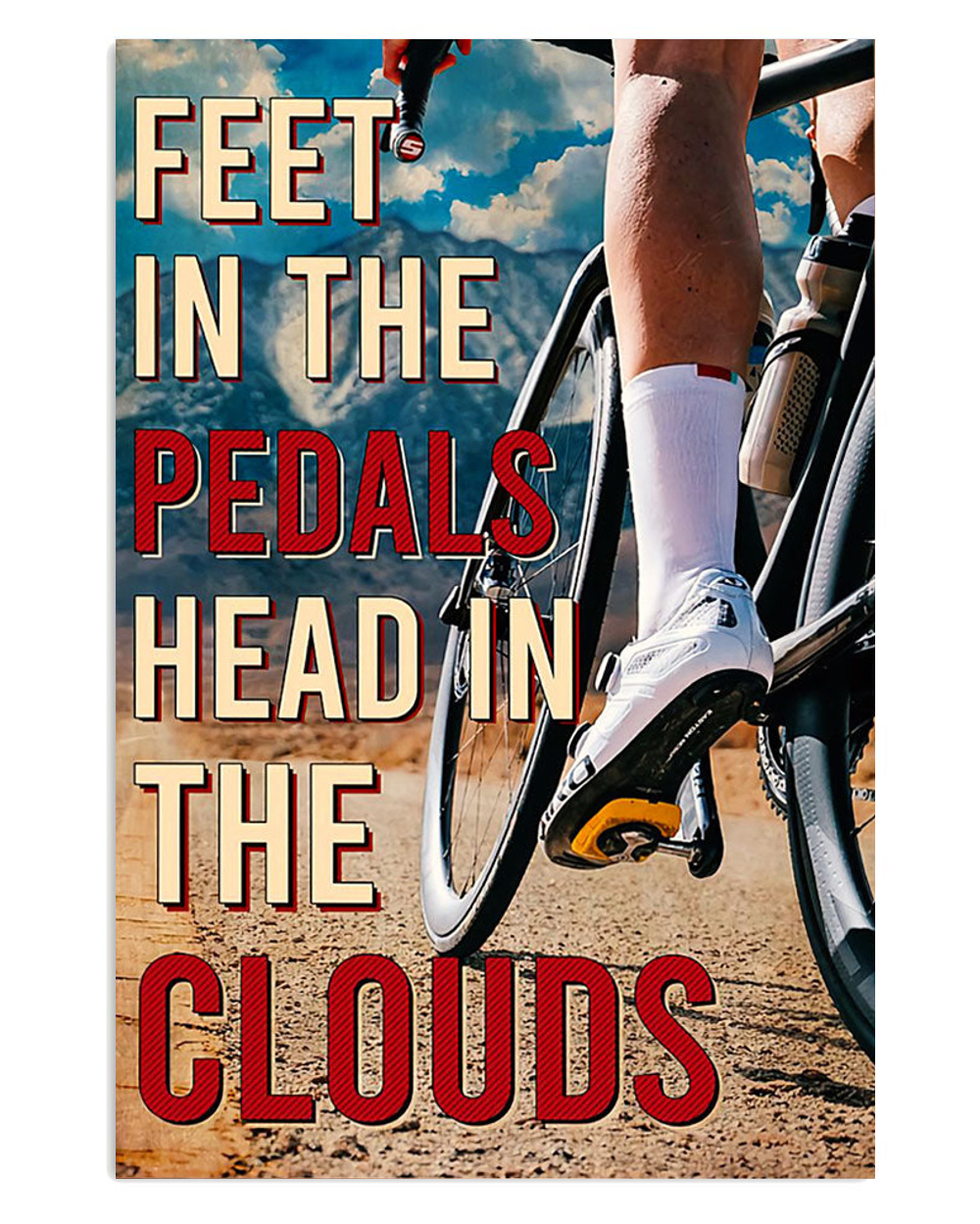 Cycling Mountain Biking Feet In The Pedals Poster, Biking Vintage Poster, Cycling Lovers Gift