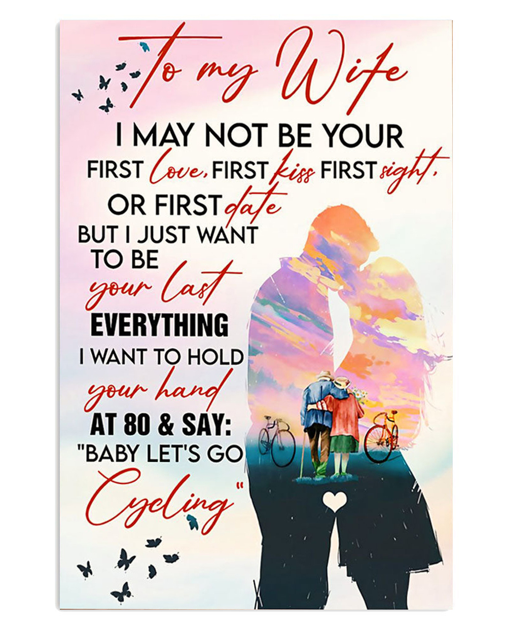 Cycling Mountain Biking From Husband To Wife Poster, Biking Vintage Poster, Cycling Lovers