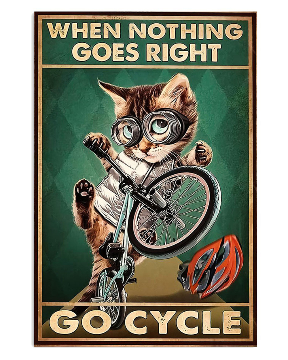 Cycling Mountain Biking Go Cycle Poster, Biking Vintage Poster, Cycling Lovers Gift