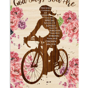 Cycling Mountain Biking God Says You Are Poster, Biking Vintage Poster, Cycling Lovers Gift