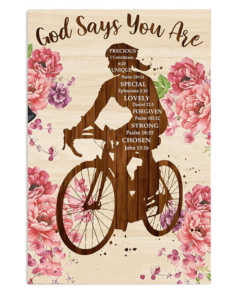 Cycling Mountain Biking God Says You Are Poster, Biking Vintage Poster, Cycling Lovers Gift