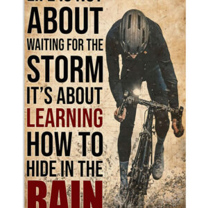 Cycling Mountain Biking Hide In The Rain Poster, Biking Vintage Poster, Cycling Lovers Gift