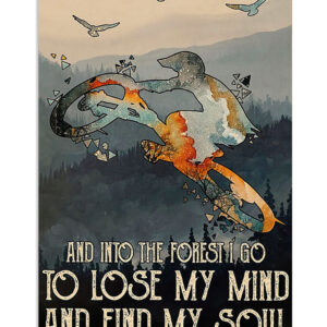 Cycling Mountain Biking Into The Forest Poster, Biking Vintage Poster, Cycling Lovers Gift