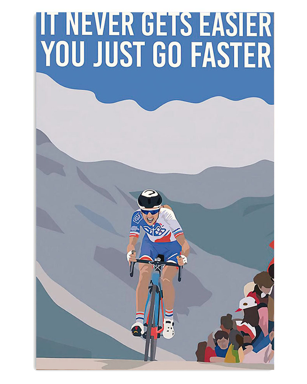 Cycling Mountain Biking Just Go Faster Poster, Biking Vintage Poster, Cycling Lovers Gift