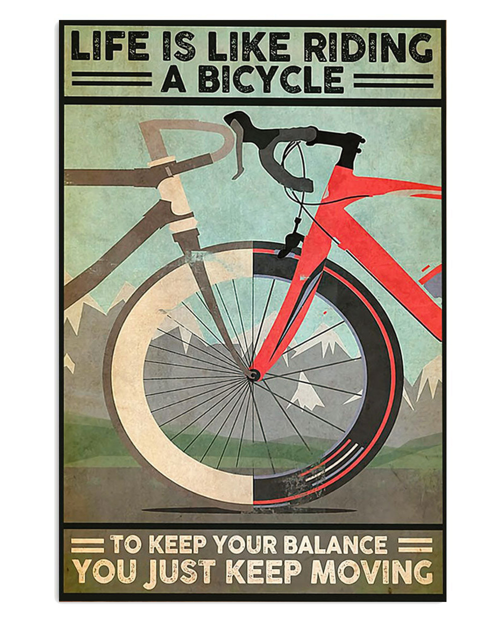 Cycling Mountain Biking Life Is Like Poster, Biking Vintage Poster, Cycling Lovers Gift