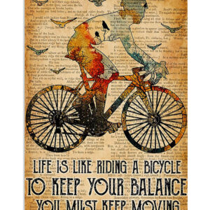 Cycling Mountain Biking Must Keep Moving Poster, Biking Vintage Poster, Cycling Lovers Gift