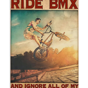 Cycling Mountain Biking Old Man Rides Bmx Poster, Biking Vintage Poster, Cycling Lovers Gift