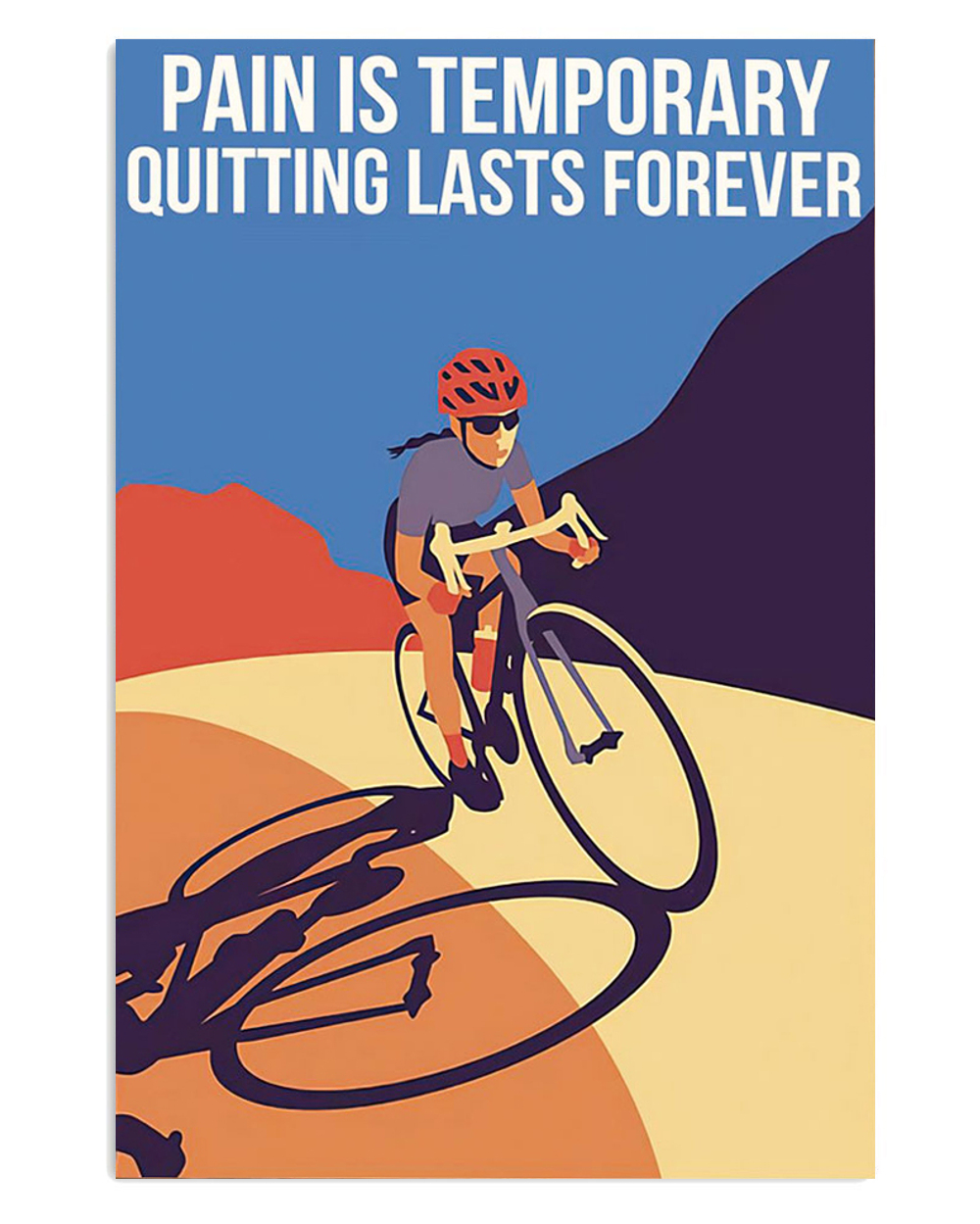 Cycling Mountain Biking Pain Is Temporary Poster, Biking Vintage Poster, Cycling Lovers Gift