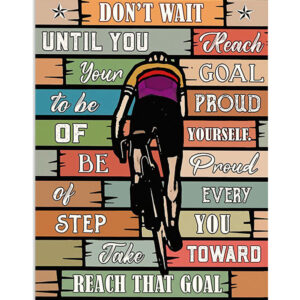 Cycling Mountain Biking Reach That Goal Poster, Biking Vintage Poster, Cycling Lovers Gift