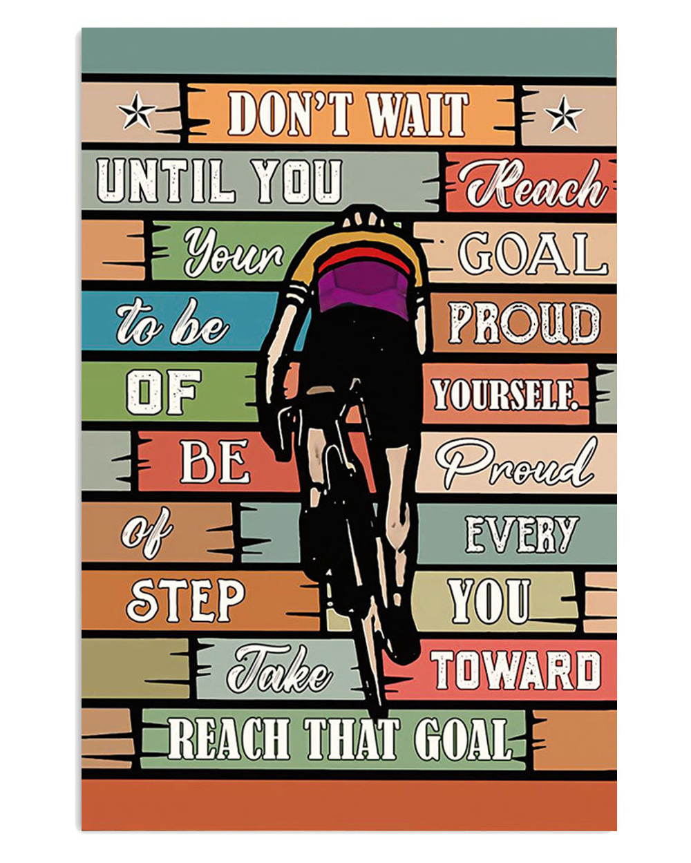 Cycling Mountain Biking Reach That Goal Poster, Biking Vintage Poster, Cycling Lovers Gift