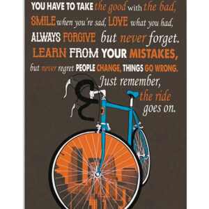 Cycling Mountain Biking Ride Goes On Poster, Biking Vintage Poster, Cycling Lovers Gift