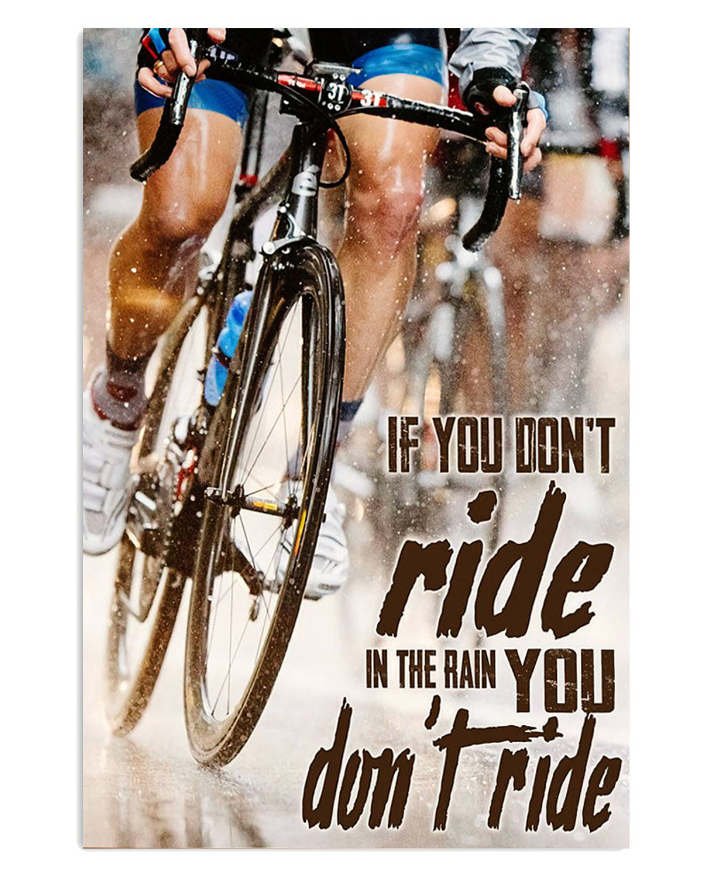 Cycling Mountain Biking Ride In The Rain Poster, Biking Vintage Poster, Cycling Lovers Gift