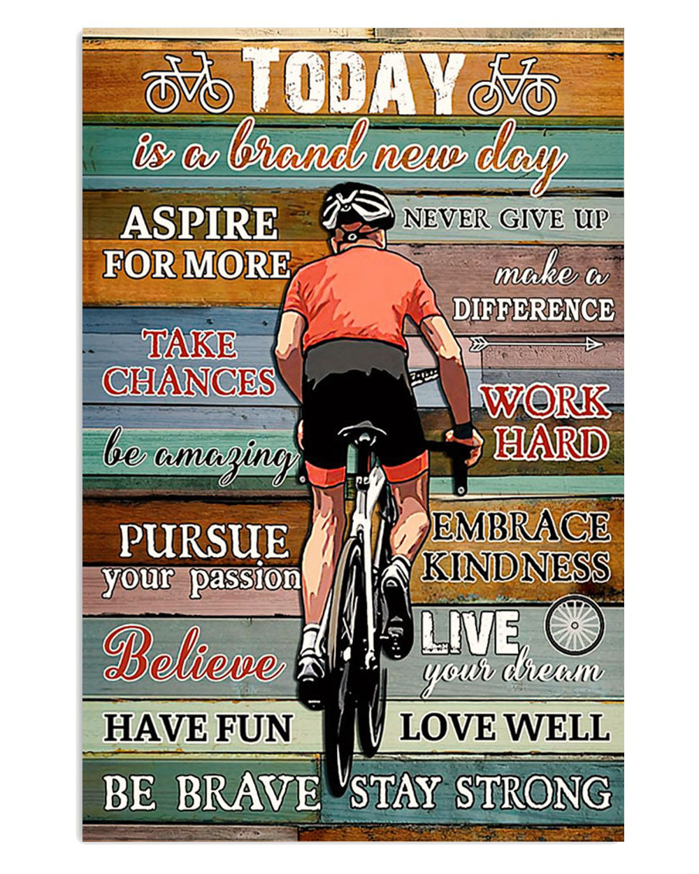 Cycling Mountain Biking Stay Strong Poster, Biking Vintage Poster, Cycling Lovers Gift