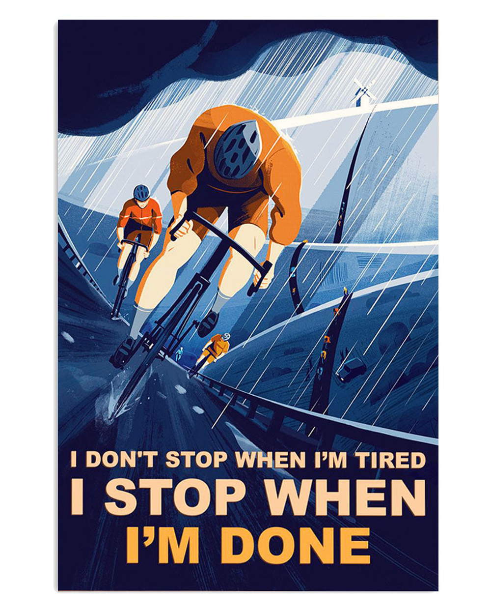 Cycling Mountain Biking Stop When I'm Done Poster, Biking Vintage Poster, Cycling Lovers Gift