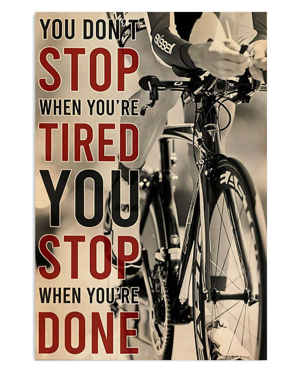 Cycling Mountain Biking Stop When You're Done Poster, Biking Vintage Poster, Cycling Lovers Gift