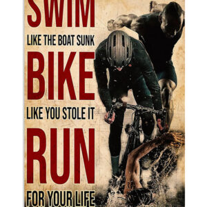 Cycling Mountain Biking Swim Like Boat Sunk Poster, Biking Vintage Poster, Cycling Lovers Gift