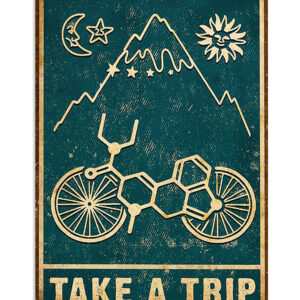 Cycling Mountain Biking Take A Trip Poster, Biking Vintage Poster, Cycling Lovers Gift