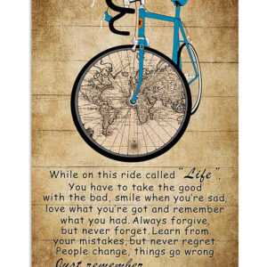 Cycling Mountain Biking The Ride Goes On Poster, Biking Vintage Poster, Cycling Lovers Gift