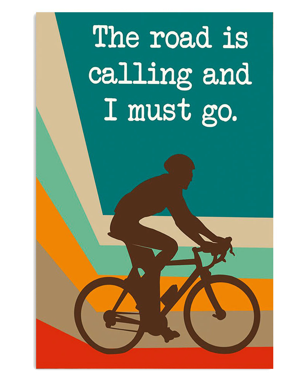 Cycling Mountain Biking The Road Is Calling Poster, Biking Vintage Poster, Cycling Lovers Gift