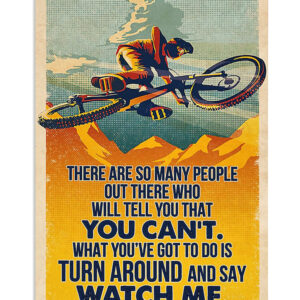 Cycling Mountain Biking Watch Me Poster, Biking Vintage Poster, Cycling Lovers Gift