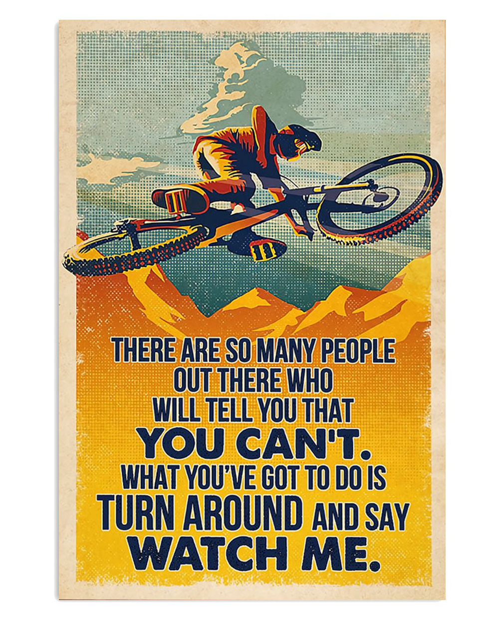 Cycling Mountain Biking Watch Me Poster, Biking Vintage Poster, Cycling Lovers Gift