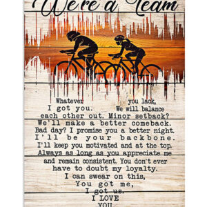 Cycling Mountain Biking We're A Team Poster, Biking Vintage Poster, Cycling Lovers Gift