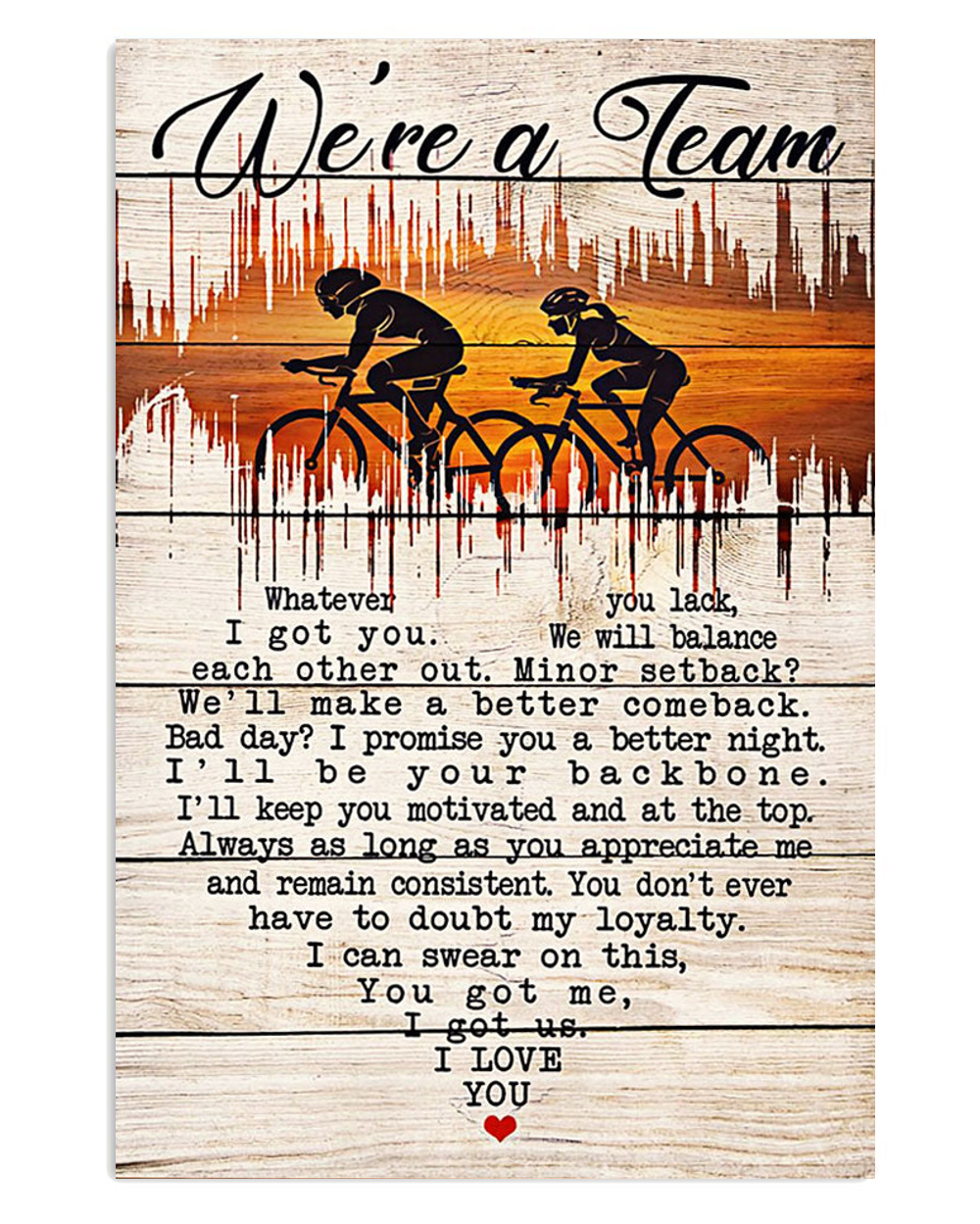 Cycling Mountain Biking We're A Team Poster, Biking Vintage Poster, Cycling Lovers Gift