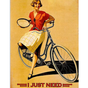 Cycling Mountain Biking Woman Loves Tennis And Cycling Poster, Biking Vintage Poster
