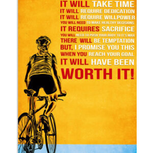 Cycling Mountain Biking Worth It Poster, Biking Vintage Poster, Cycling Lovers Gift