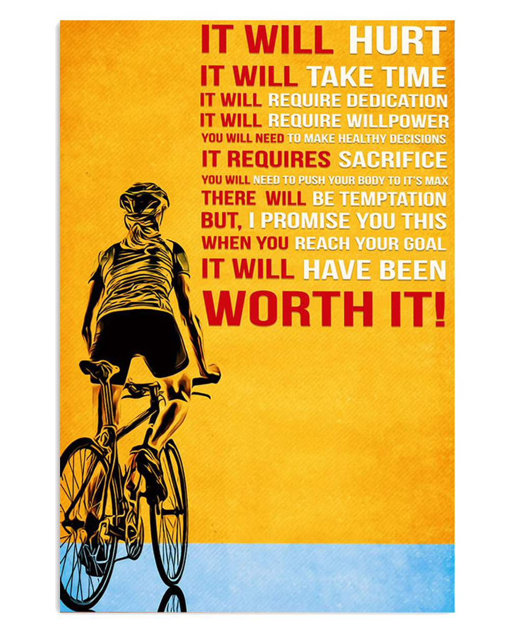 Cycling Mountain Biking Worth It Poster, Biking Vintage Poster, Cycling Lovers Gift