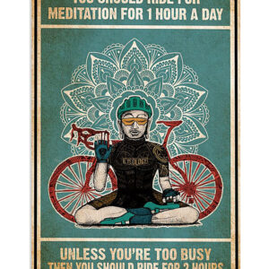 Cycling Mountain Biking Yoga Cycler Poster, Biking Vintage Poster, Cycling Lovers Gift