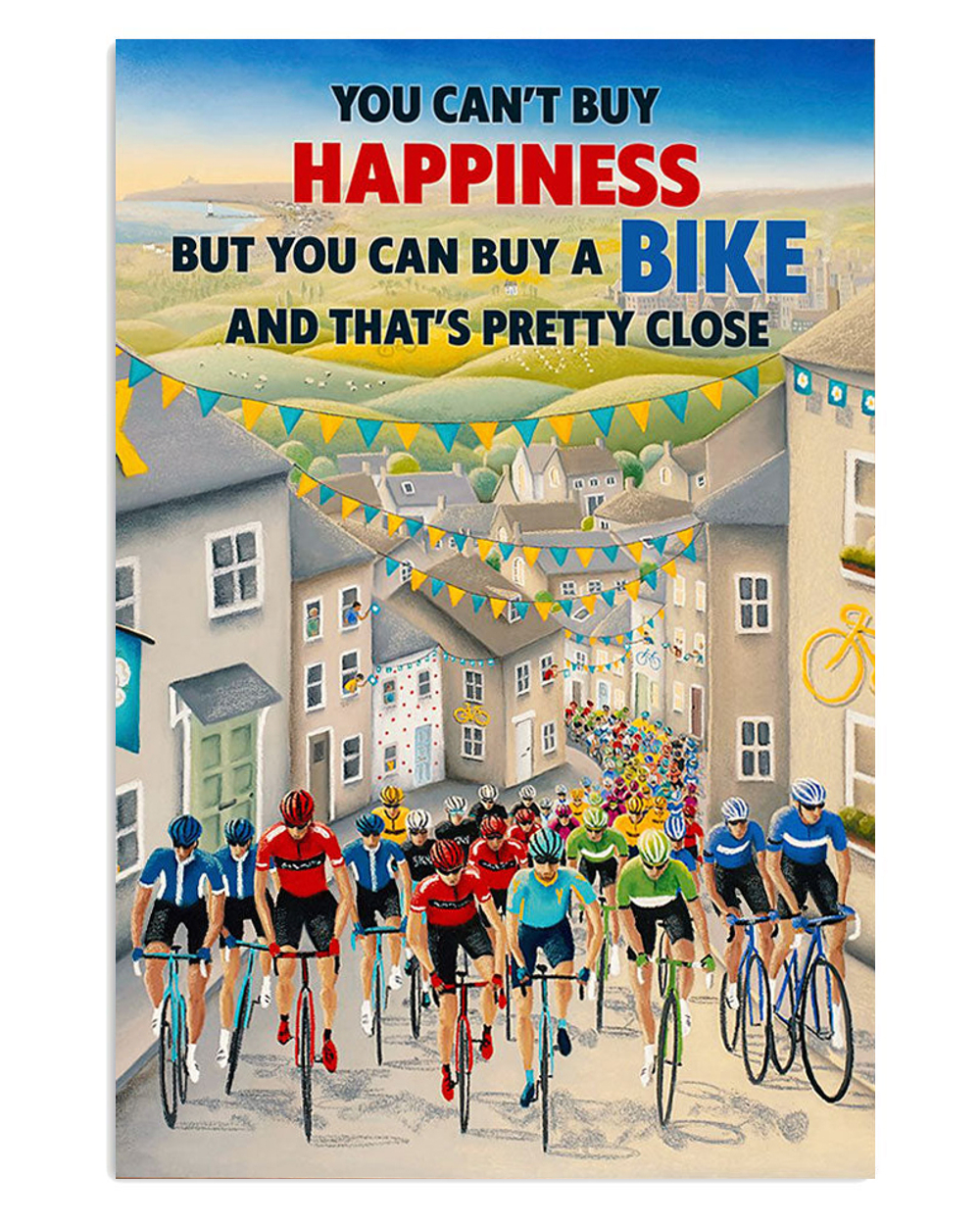 Cycling Mountain Biking You Can Buy A Bike Poster, Biking Vintage Poster, Cycling Lovers Gift