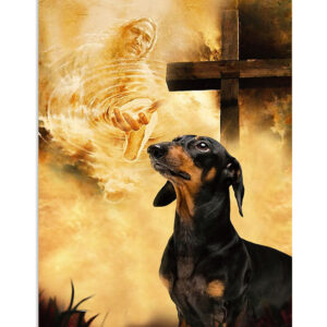 Dachshund God's Hands Puppies Lover Poster, Animal Lovers Vintage Wall Art, Dog Mom Gift