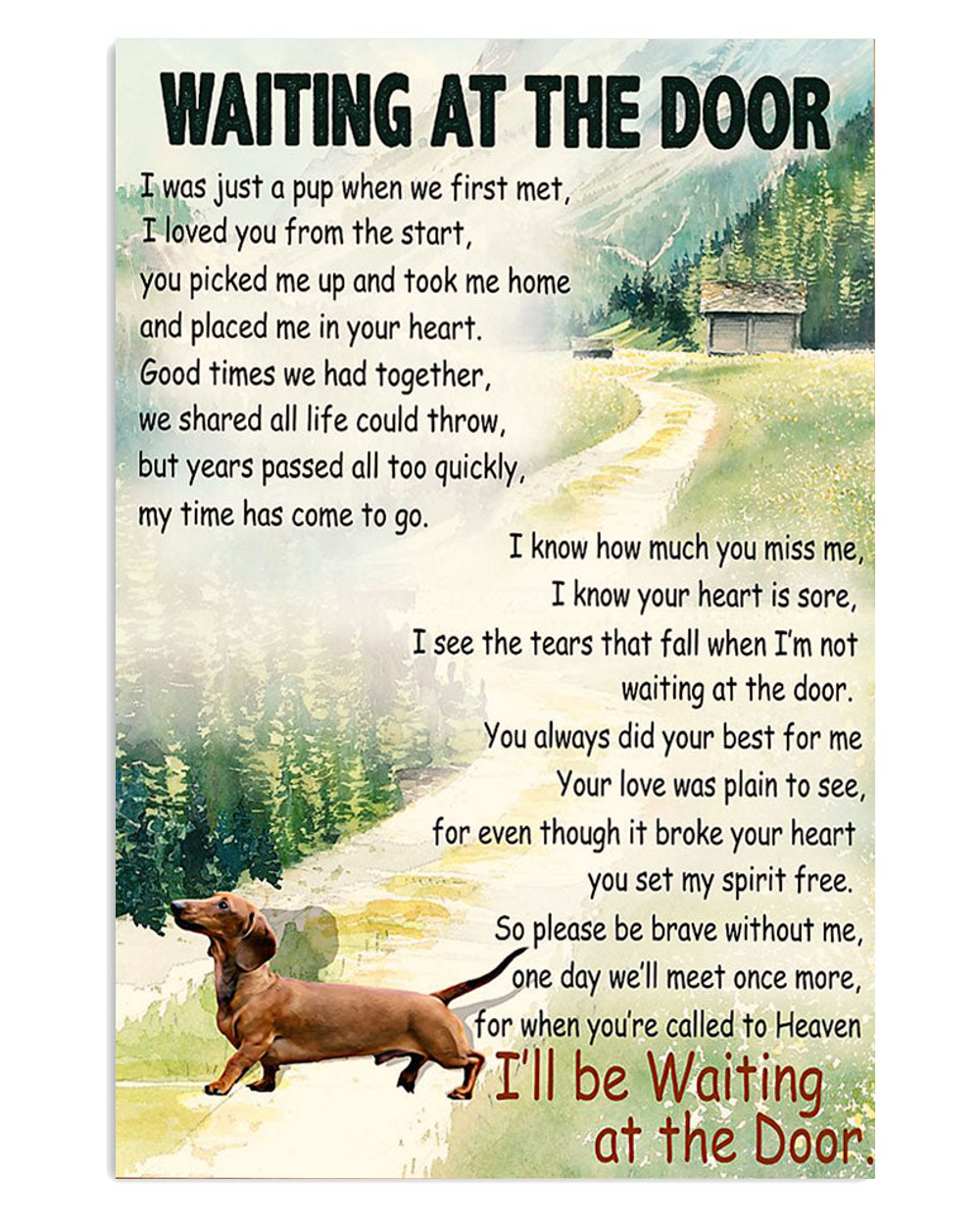 Dachshund Memorial Dachshund Puppies Lover Poster, Animal Lovers Vintage Wall Art, Dog Mom Gift