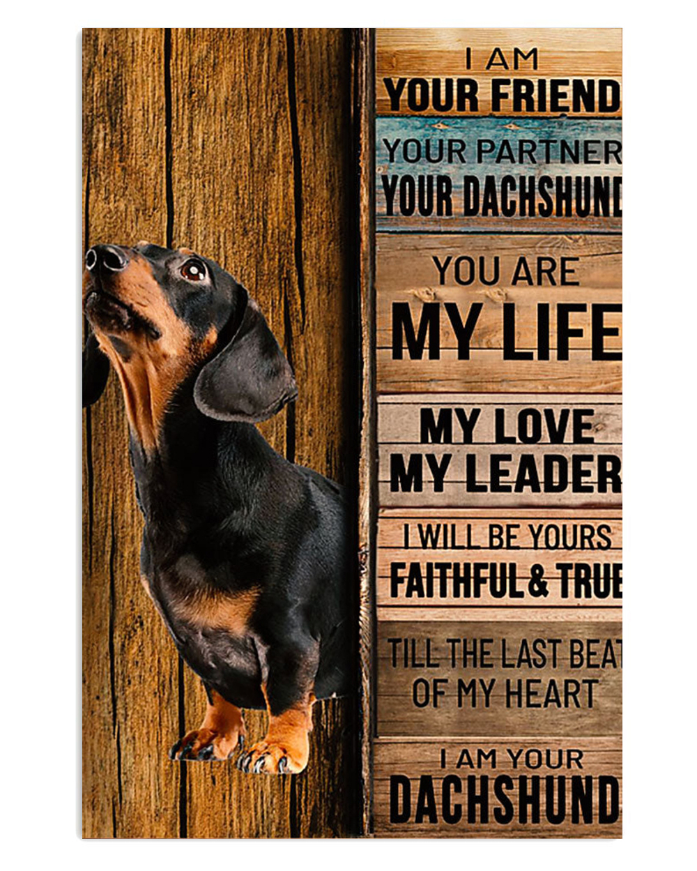 Dachshund My Leader Puppies Lover Poster, Animal Lovers Vintage Wall Art, Dog Mom Gift