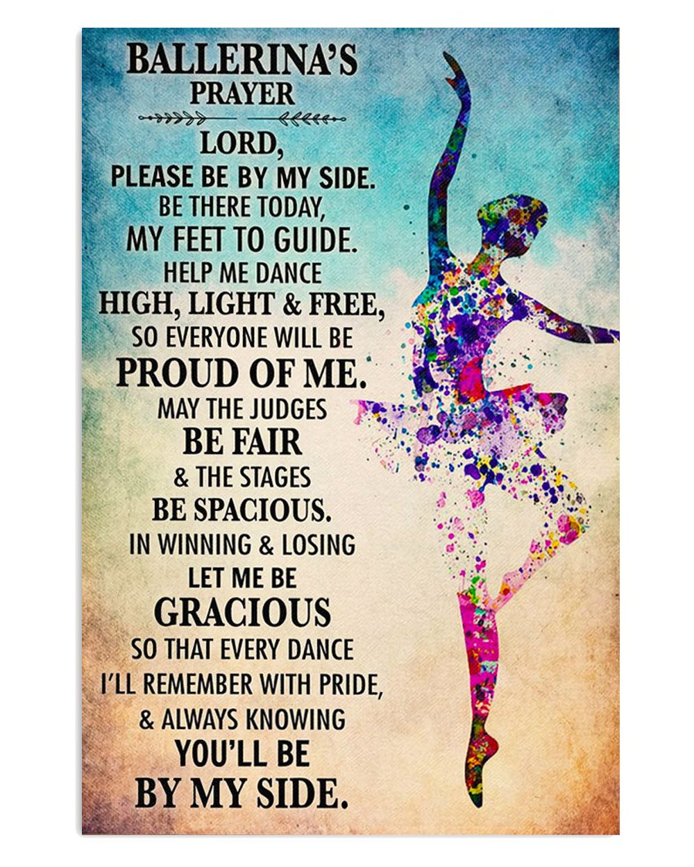 Dancing Ballet Ballerina's Prayer Poster, Ballet Dancing Lovers Gift, Ballet Vintage Poster