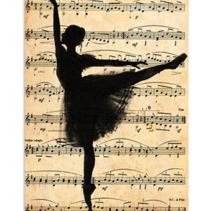 Dancing Ballet Girl And Valse Trio Poster, Ballet Dancing Lovers Gift, Ballet Vintage Poster