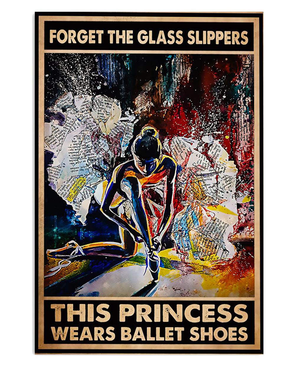 Dancing Ballet Princess Poster, Ballet Dancing Lovers Gift, Ballet Vintage Poster, Ballerina Gift