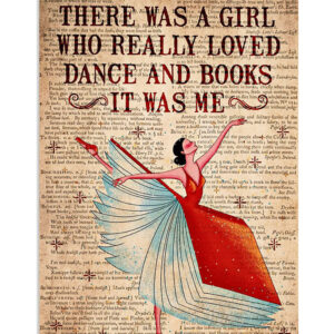 Dancing Ballet Girl Loved Dance And Books Poster, Ballet Dancing Lovers Gift, Ballet Vintage Poster