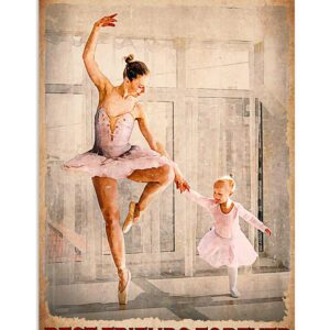 Dancing Ballet Mother And Daughter Poster, Ballet Dancing Lovers Gift, Ballet Vintage Poster