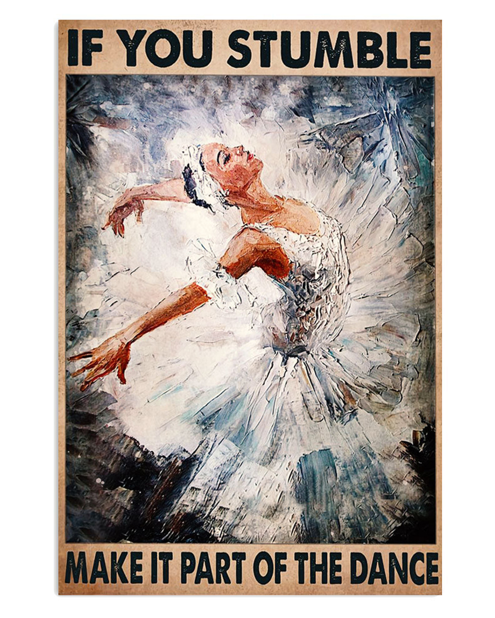 Dancing Ballet Part Of The Dance Poster, White Swan Ballet Lovers Gift, Ballet Vintage Poster