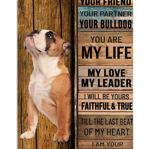 English Bulldog Your Friend Puppies Lover Poster, Animal Lovers Vintage Wall Art, Dog Mom Gift