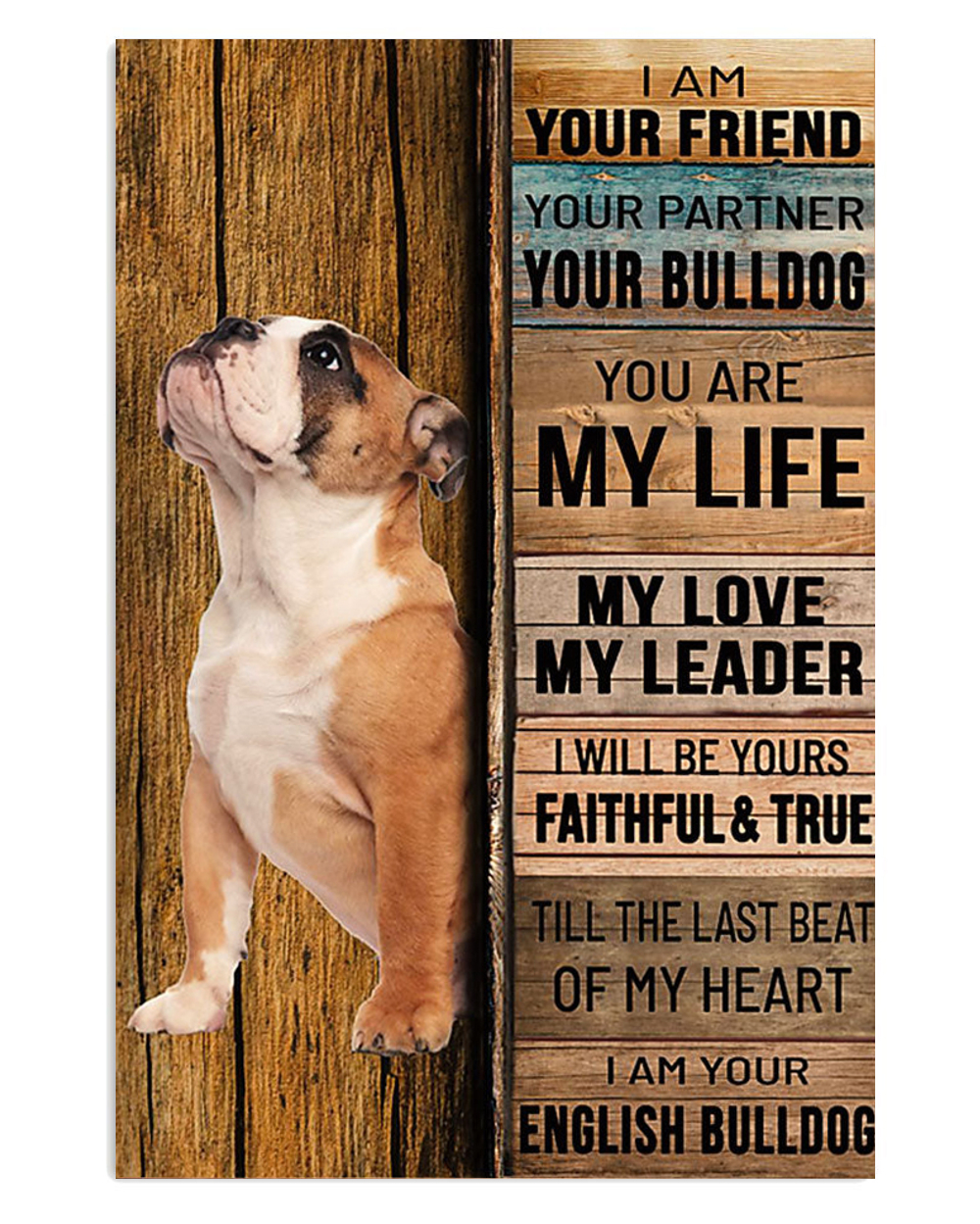 English Bulldog Your Friend Puppies Lover Poster, Animal Lovers Vintage Wall Art, Dog Mom Gift