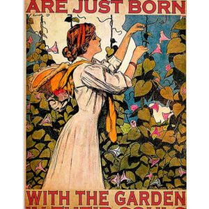 Farming Girl Born With The Garden Farmer Poster, Gardening Lovers Vintage Wall Art