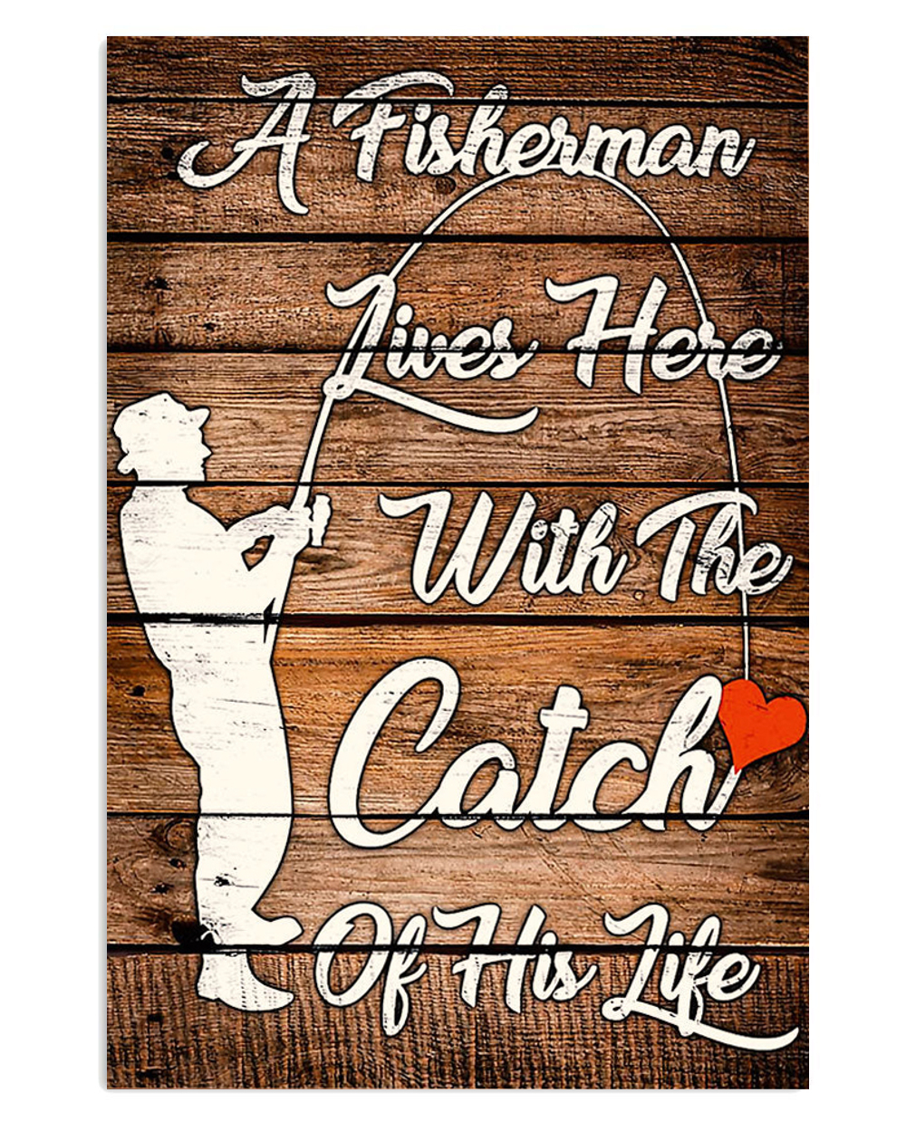 Fishing Catch Of His Life Vintage Poster, Fishing Lover Gift, Retro Fishing Hobby Poster